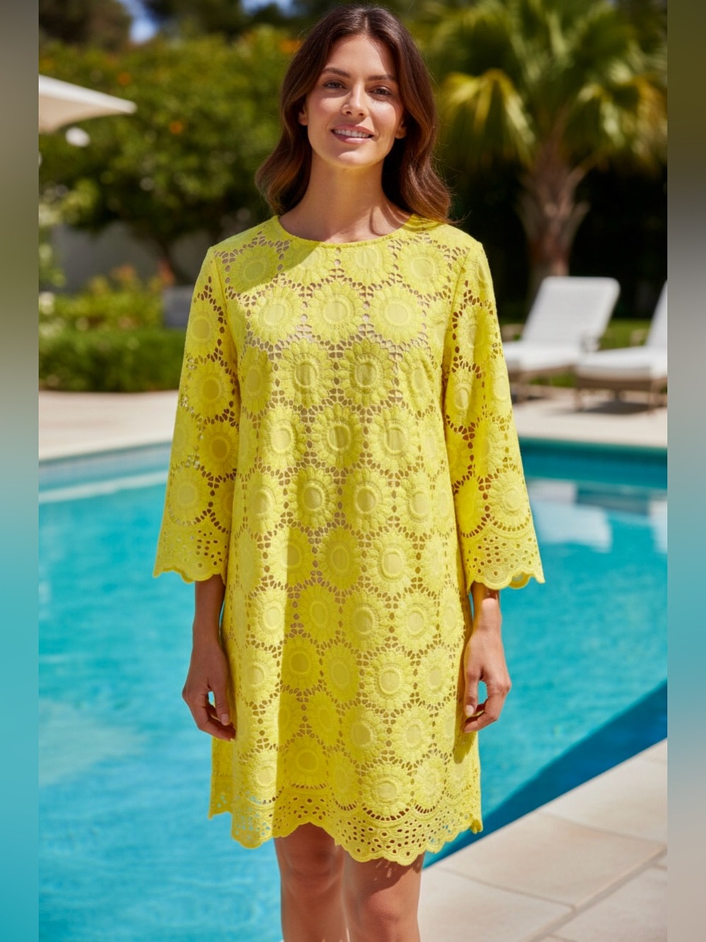 Lilly Pulitzer NWT Mariella Dress Lillys Lemon Scallop Eyelet Size 8 HTF!